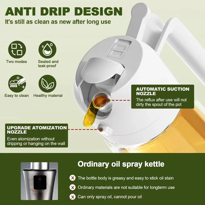 Mistify™ 500ml Olive Oil Spray Bottle – Precision Oil Dispenser for Cooking, Grilling & Baking
