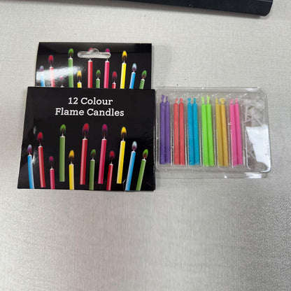 Birthday Cake Candles Happy Birthday Candles Colorful Candles Holders Included (12Pcs)