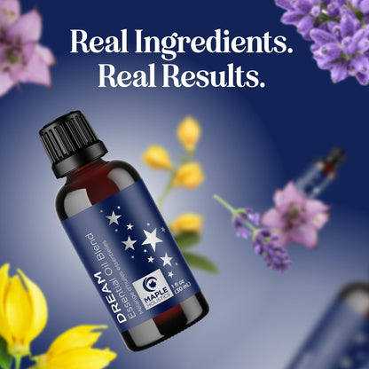 Sleep Essential Oil Blend for Diffuser - Dream Essential Oils for Diffusers Aromatherapy and Relaxation with Clary Sage Ylang-Ylang Roman Chamomile and Lavender Essential Oils for Sleep Time Support