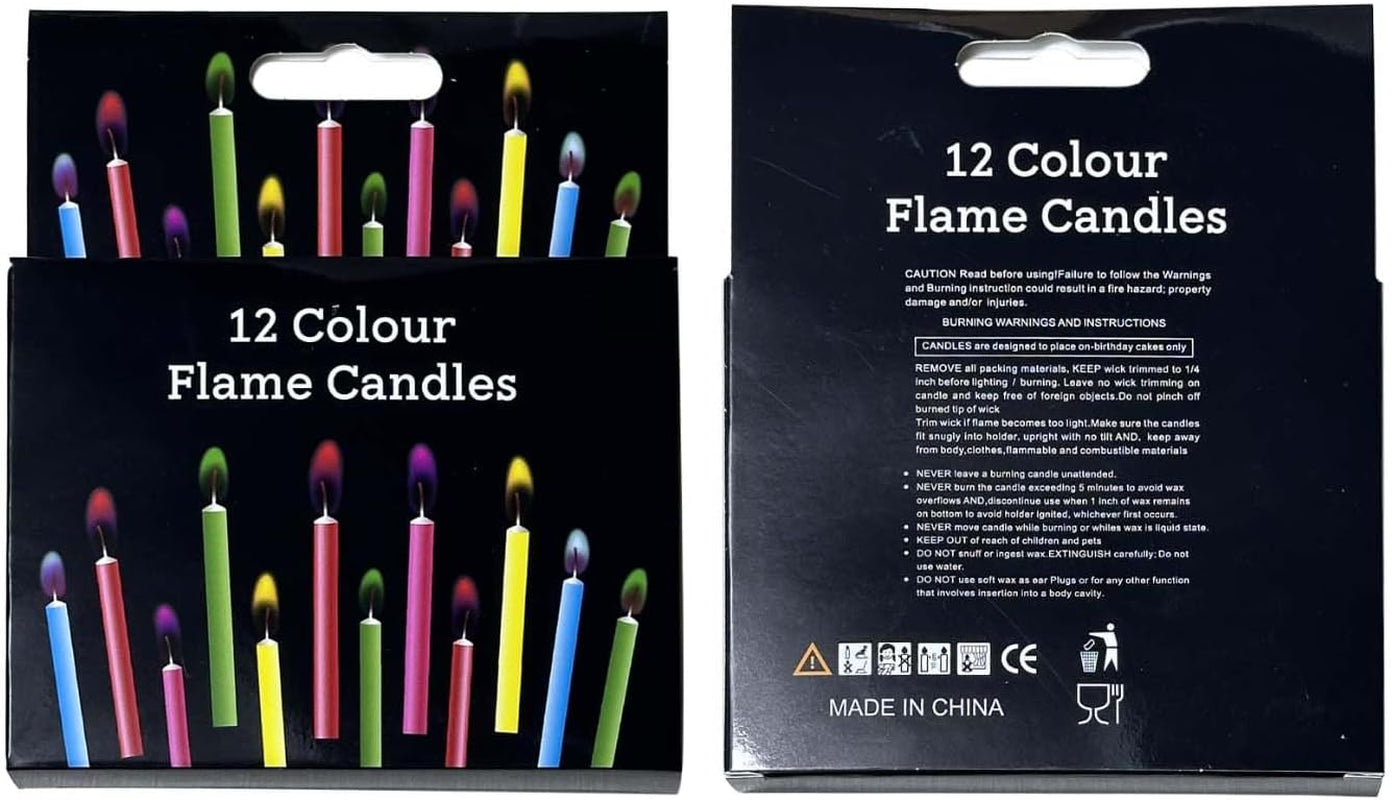 Birthday Cake Candles Happy Birthday Candles Colorful Candles Holders Included (12Pcs)
