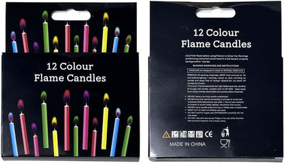Birthday Cake Candles Happy Birthday Candles Colorful Candles Holders Included (12Pcs)